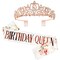 Happy Birthday Flower Crown Sash, Birthday Decorations Party Favors Supplies Birthday Cake Toppers Birthday Gifts for Women Halloween Cosplay